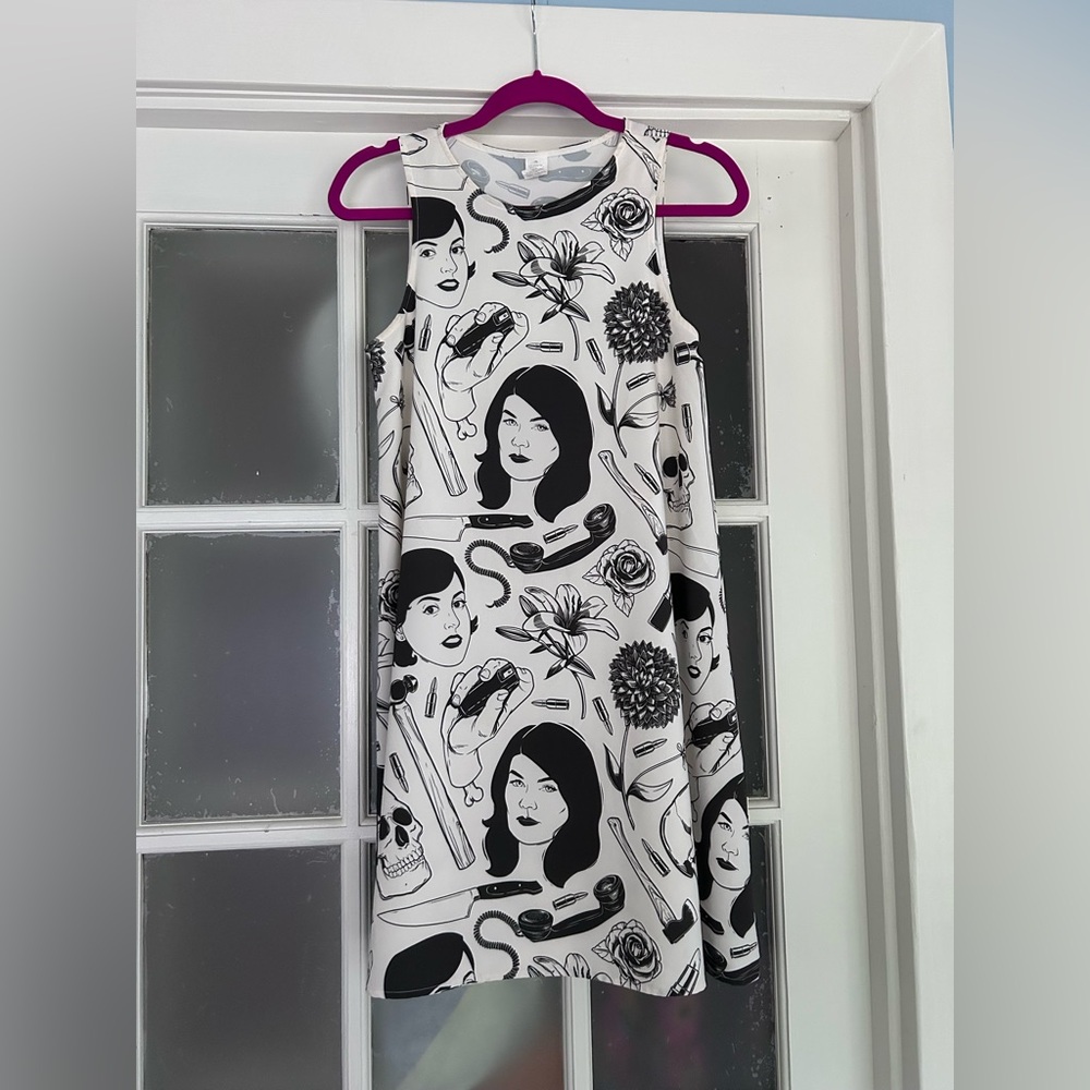 B&W My Favorite Murder ALine Dress